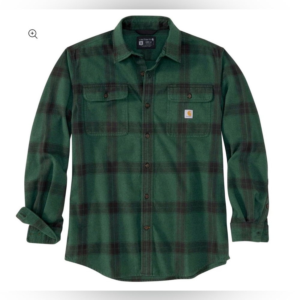 Carhartt Heavyweight Flannel Green Plaid Shirt Mens XXL
